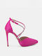 Bozikis Pointed Toe Stiletto Fuchsia High Heels with Strap