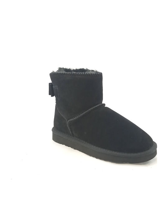 Suede Παιδικά Μποτάκια Μαύρα