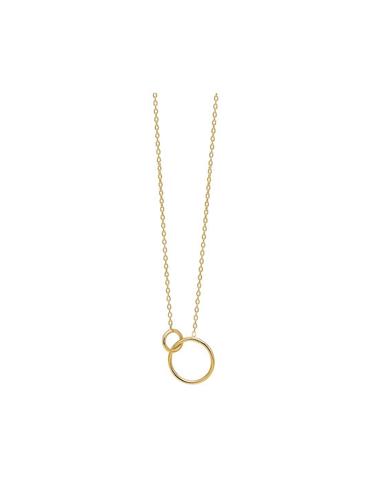 Enamel Copenhagen Double Circle Necklace Double from Gold Plated Silver