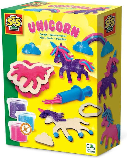 Ses Creative Plasticine Unicorn Neon Glitter Play Set for 3+ Years
