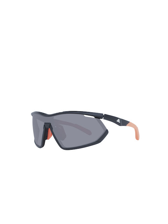 Adidas Мъжки Слънчеви очила с Черно Пластмасов Рамка и Сив Леща SP0002 02Α