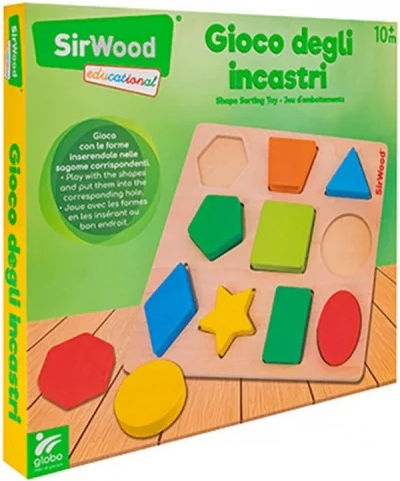 Ξύλινο Παιδικό Puzzle Σφηνώματα 10pcs Globo