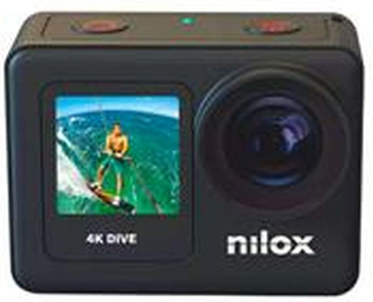 Nilox Action Cam 4K Dive 128GB Action Camera 4K Ultra HD Underwater with Touch Screen 2" and Wi-Fi Black
