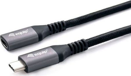 Equip Braided USB 3.2 Video Cable USB-C Male - USB-C Female 100W Black 0.5m 128370
