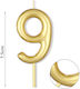 Geburtstagskerze Nummer "9" in Gold Farbe
