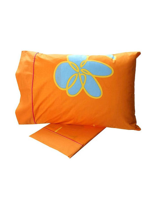 Sunshine Sheet Sets Queen 220x260cm. Cotton Feelings Printed Orange 4pcs