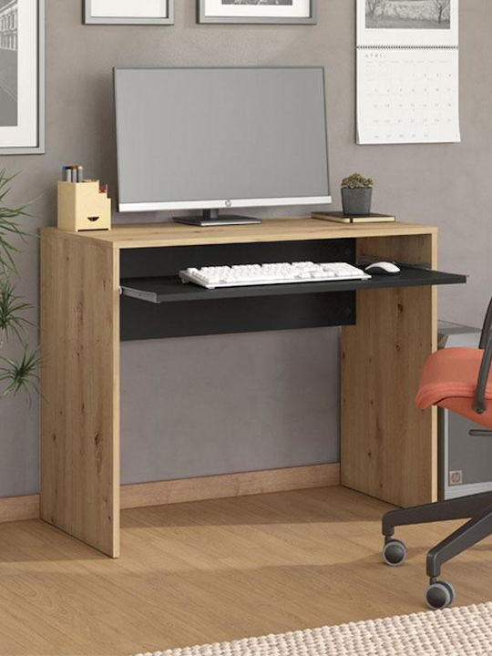 Γραφείο Paris Ξύλινο Artisan Oak-Μαύρο 90x45x74εκ.