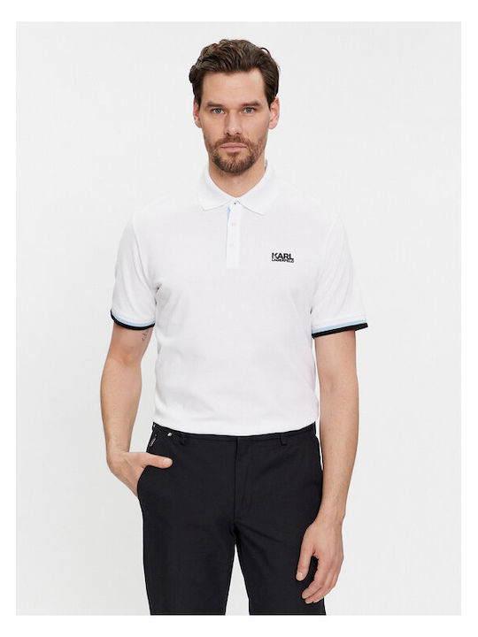 Karl Lagerfeld Bluza Bărbătească cu Mânecă Scurtă Polo White
