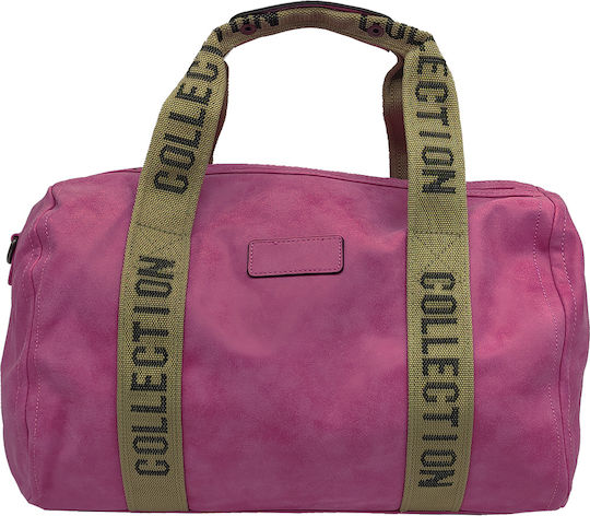 Gift-Me Σακ Βουαγιάζ Ροζ Μ47xΠ24xΥ30εκ. από Vegan Δέρμα