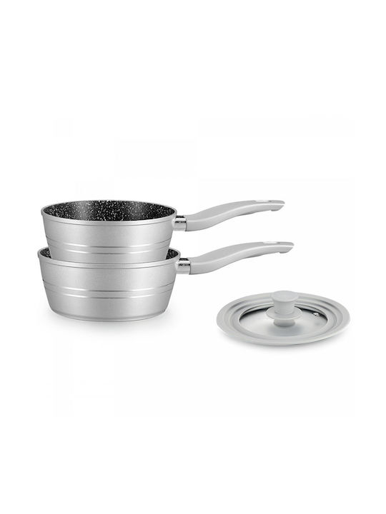 Royalty Line Pots Set of Aluminum with Non-stick Coating Grey 3pcs