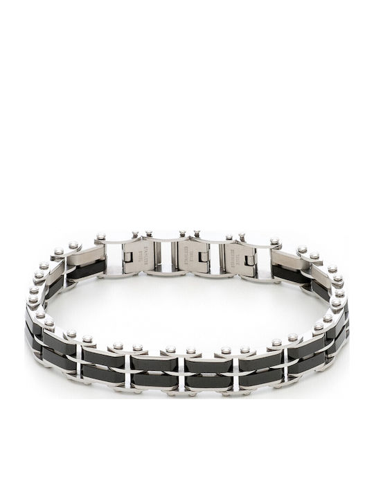 Visetti Männer Armband aus Edelstahl Stahl 22cm
