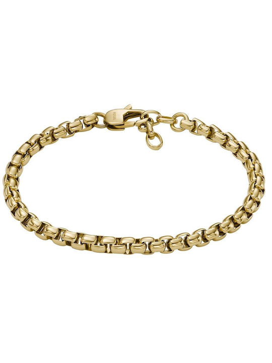 Fossil Bracelet Chain made of Steel Gold Plated