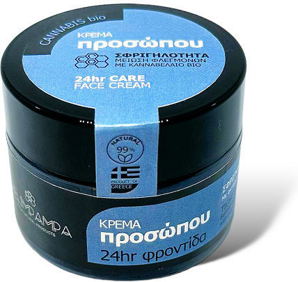 MeliMpampa Cannabis Bio 24ωρη Αναπλαστική Κρέμα Προσώπου με Υαλουρονικό Οξύ 50ml