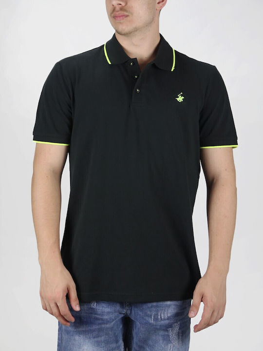 Polo Kurzarmbluse Schwarz