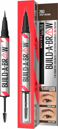 Maybelline Build-a-brow 2 Easy Steps Pencil for Eyebrows Deep Brown