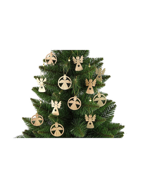 Christmas Wooden Angel Ornament 12pcs