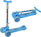 Lean Toys Kinderroller Klappbar 3-Rad mit LED-Beleuchtung für 3+ Jahre Blau
