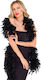 Deluxe De carnaval Boa Negru