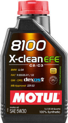 Motul Synthetisch Autoöl 8100 X-Clean EFE 5W-30 C2 / C3 für Diesel Motoren 1Es