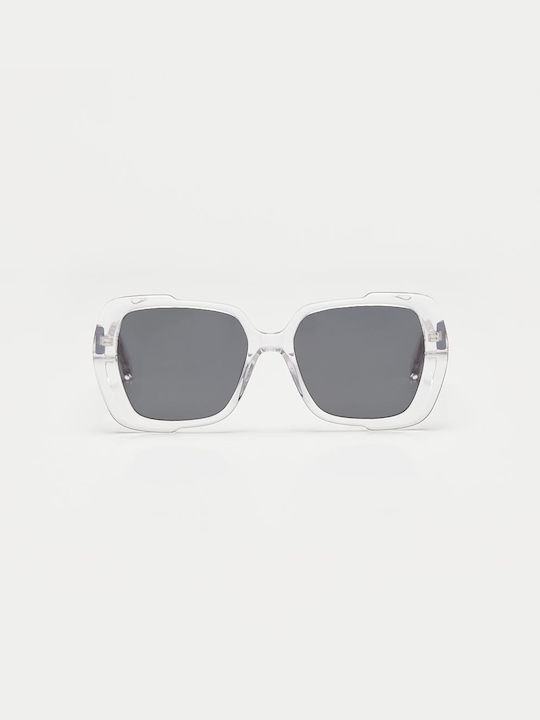 Cosselie Sunglasses with Transparent Plastic Frame and Gray Lens 1802202351