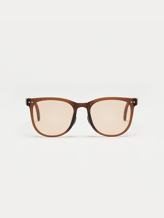 Cosselie Foldi Ochelari De Soare Unisex Cu Ramă Maro Din Plastic Și Lentile Bej 1802202496