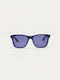 Cosselie Bondi Unisex Sunglasses with Navy Blue Horn-Rimmed Frame and Blue Lenses
