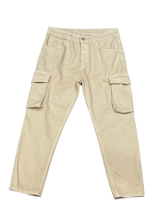 Justwest Men's Trousers Cargo Beige