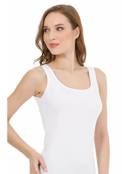 Onurel Women's Sleeveless Cotton T-Shirt White