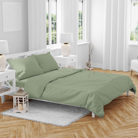 Kipper Σεντόνι King Size με Λάστιχο 180x200+32εκ. Olive