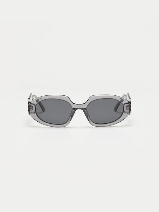 Cosselie Quebec Unisex Sunglasses with Gray Horn-Rimmed Frame and Gray Lenses