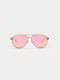 Cosselie Andria Women's Sunglasses with Rose Gold Metallic Frame and Pink Mirror Lenses
