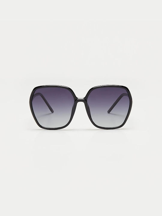 Cosselie Edna Women's Sunglasses with Black Horn-Rimmed Frame and Black Gradient Lens