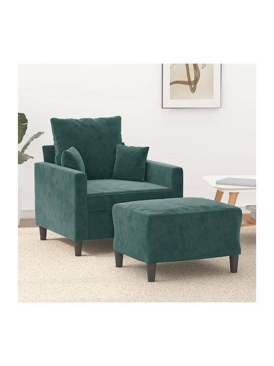 cu Puf Catifelat Verde 78x77x80cm