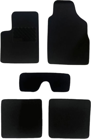 Σετ Μπροστινά και Πίσω Πατάκια 5τμχ για Fiat Panda 2003-2011 Μαύρα