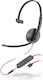 Poly Blackwire На ушите Мултимедийни слушалки с микрофон и връзка USB-C в Черен цвят