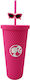 Barbie Kids Water Bottle Barbie with Straw Multicolour 700ml