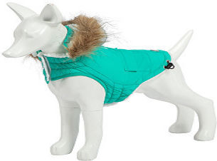 Woofmoda Кучешки палта Водоустойчиво Тюркоазен с дължина на гръбчето 40 см.