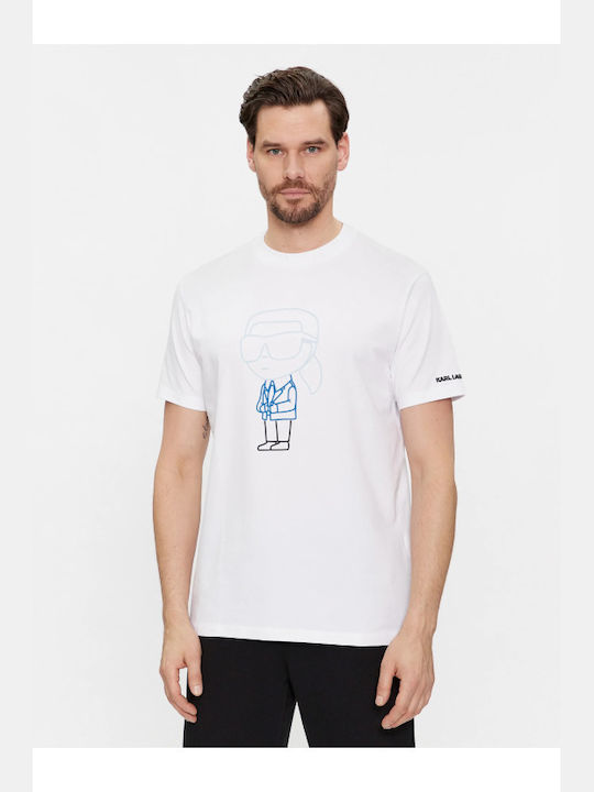 Karl Lagerfeld Men's Short Sleeve Blouse White