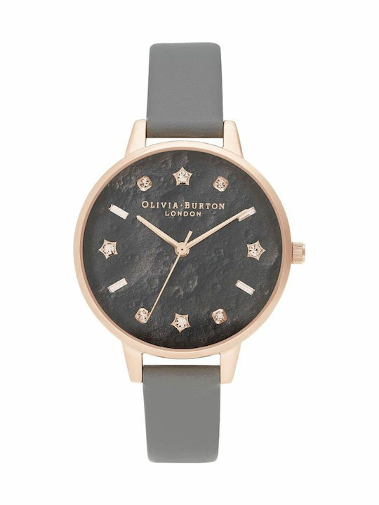 Olivia Burton Γυναικείο Ρολόι 34mm Μπαταρίας με Γκρι Δερμάτινο Λουράκι