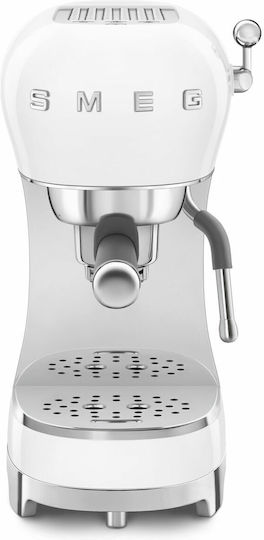 Smeg Μηχανή Espresso 1350W Πίεσης 15bar Λευκή ECF02WHEU