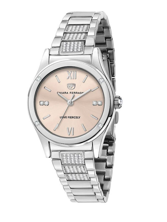 Chiara Ferragni Damen Uhr mit Silber Metallarmband