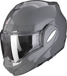 Scorpion Exo Tech Evo Flip-Up With Sun Visor ECE 22.06 Solid Cement Grey
