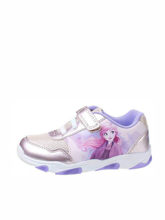Frozen Παιδικά Sneakers με Σκρατς Ροζ-Χρυσό