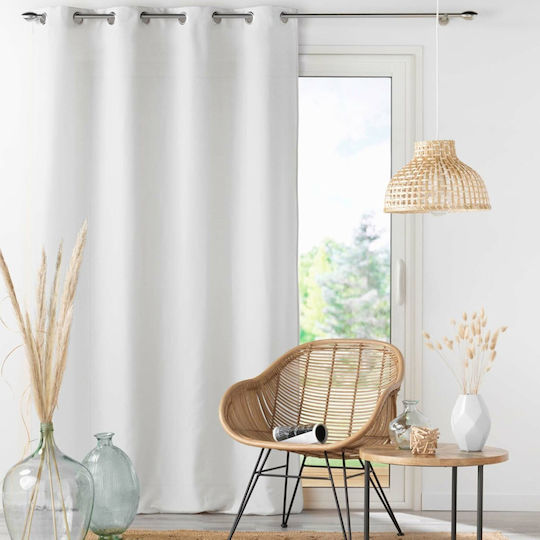 Douceur d'Intérieur Κουρτίνα με Τρουκς L-c Absolu Λευκή 140x260εκ.