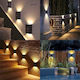 Set of 8 Wall Solar Lights Warm White 3000K with Motion Sensor and Photocell IP65 6cmx10cmx3cmcm