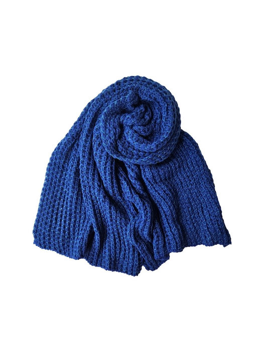 MI-TU Exclusive Women's Knitted Scarf Blue Roulette