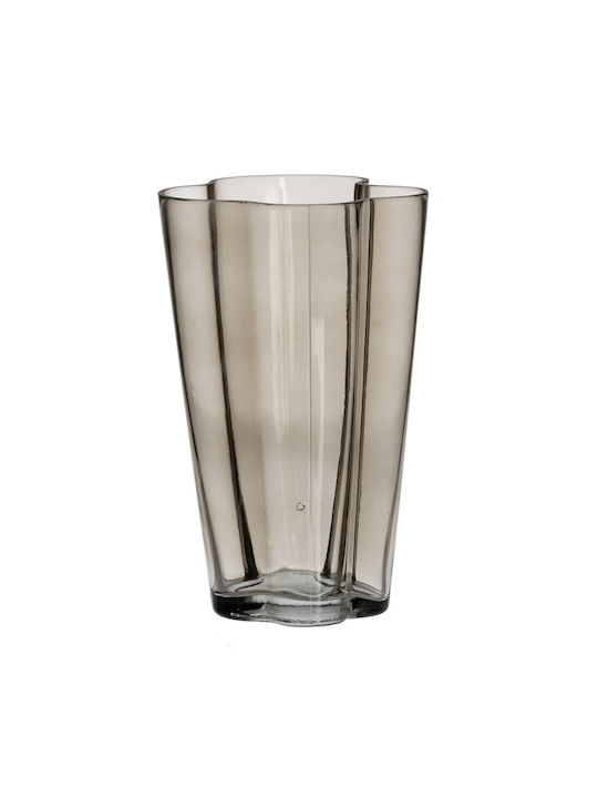 BigBuy Decorative Vase Crystal Gray 15x25x25cm 1pcs