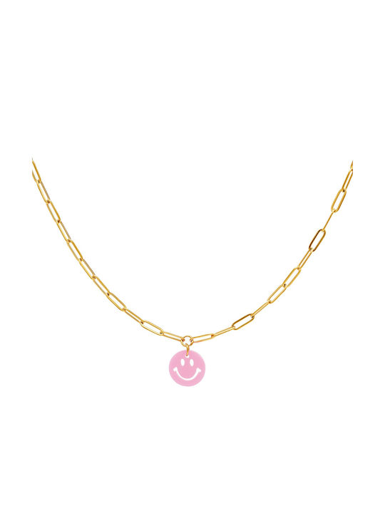 Necklace from Pink Gold Plated Steel