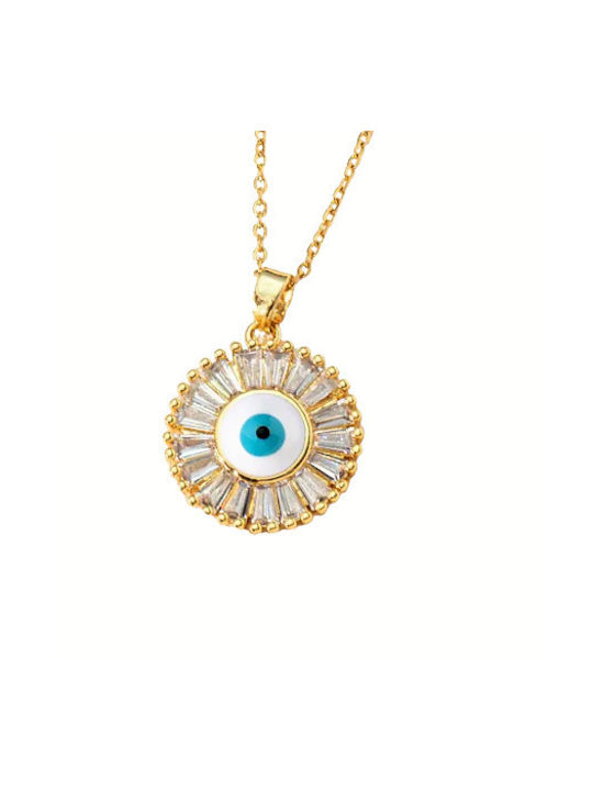 Necklace Eye from Gold Plated Steel