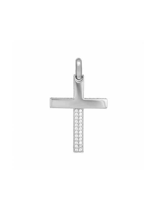 Women's White Gold Cross 14K Double Sided